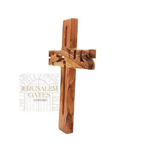 Carved Jesus Olive Wood Cross